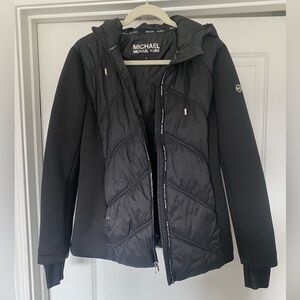 Michael Kors Black Quilted Hooded Puffer Jacket